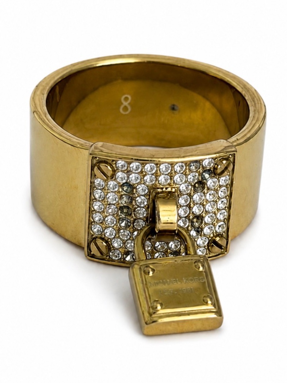 MICHAEL KORS Lock Gem Gold Ring Size 8